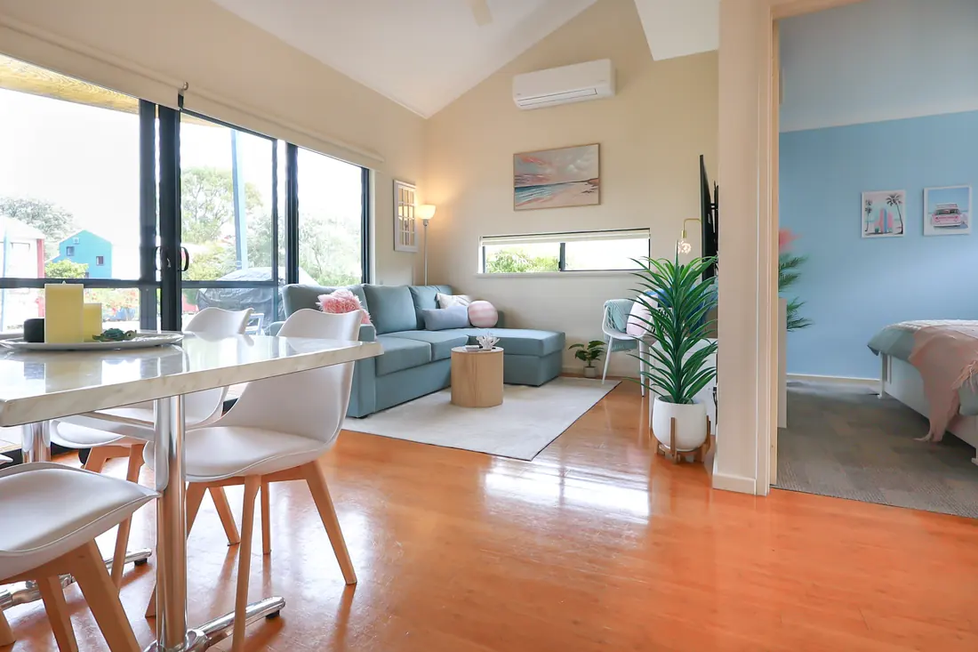 Open plan kitchen, dining and living area